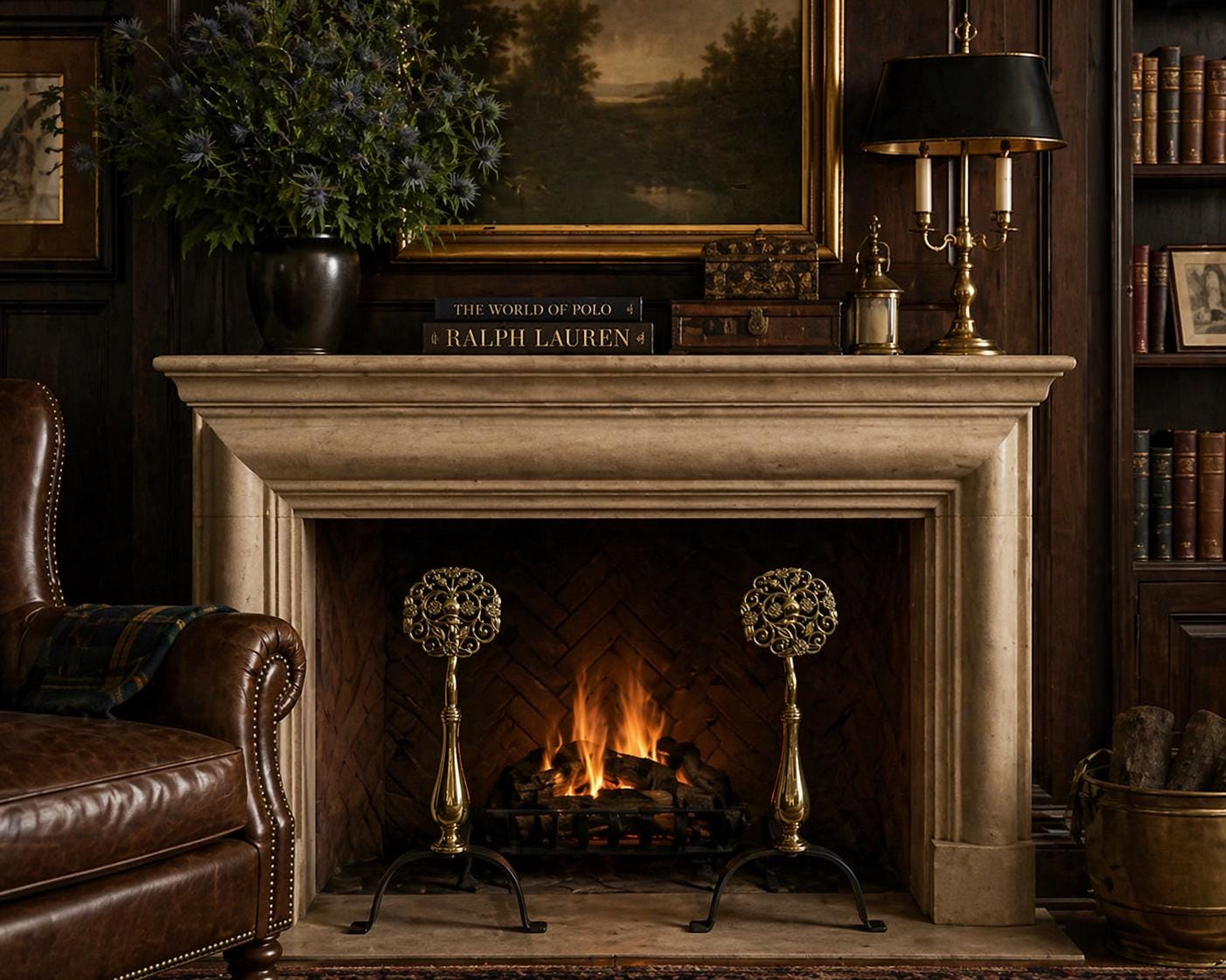 M[レトロ] 北欧 ヴィンテージ 大理石 インテリア　THE BRASS 真鍮 Antique Brass Thistle Fireplace Andirons (Pair) – Boselli Vintage