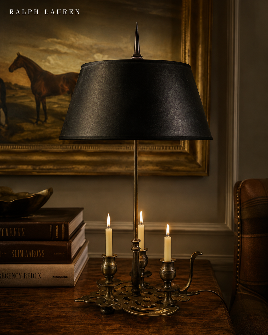 French Bouillotte Style Brass Table Lamp