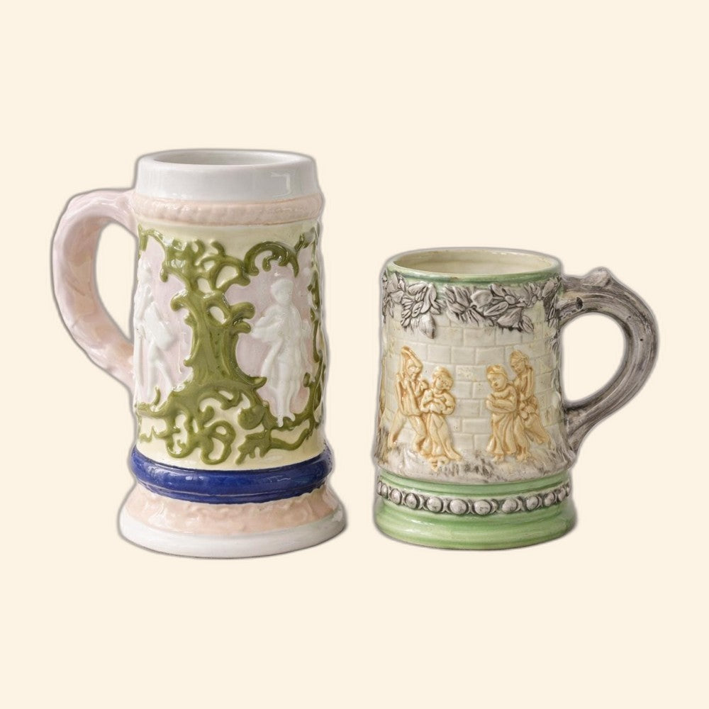 Mid-Century Figural Beer Steins (Pair)