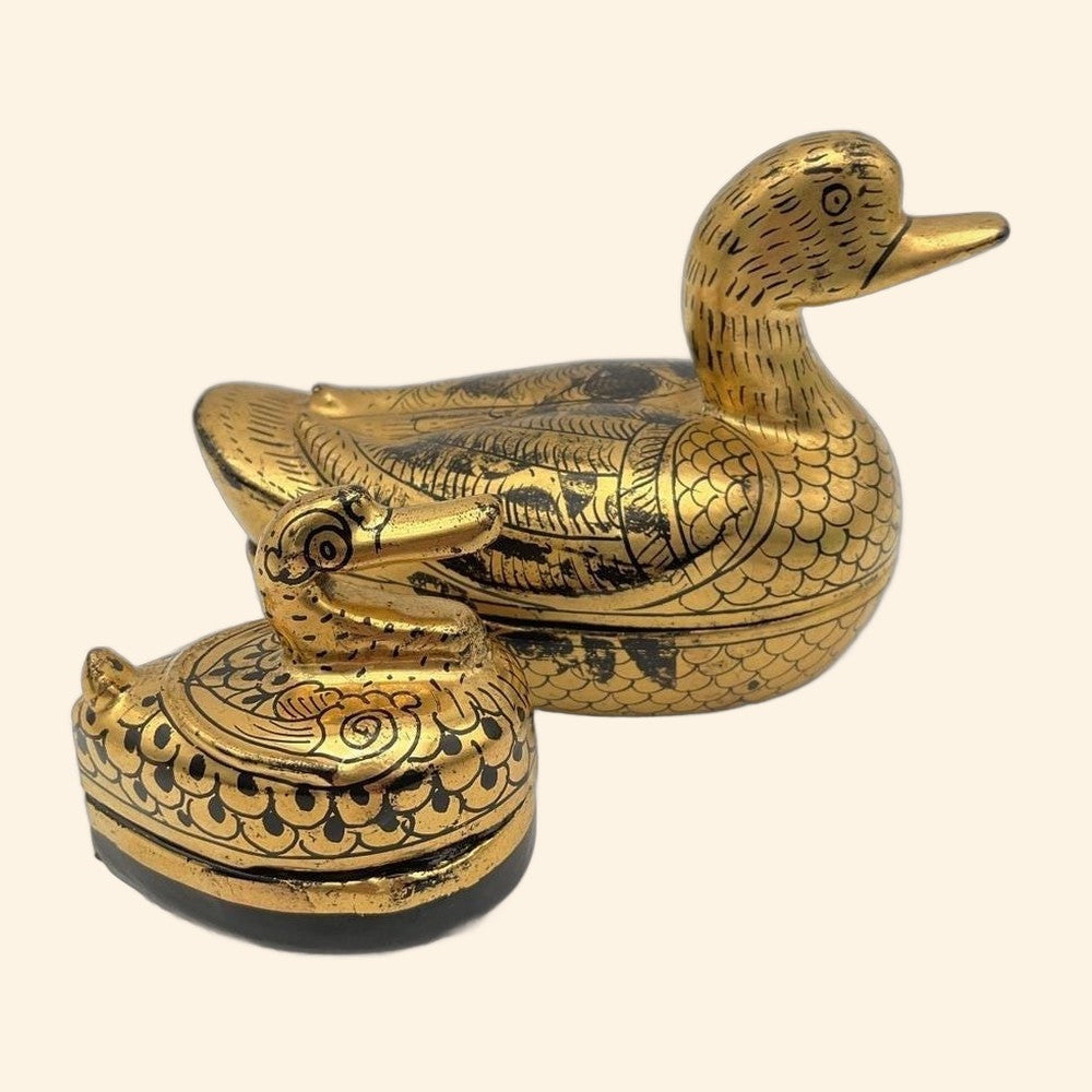 Vintage Duck Trinket Boxes (Pair)