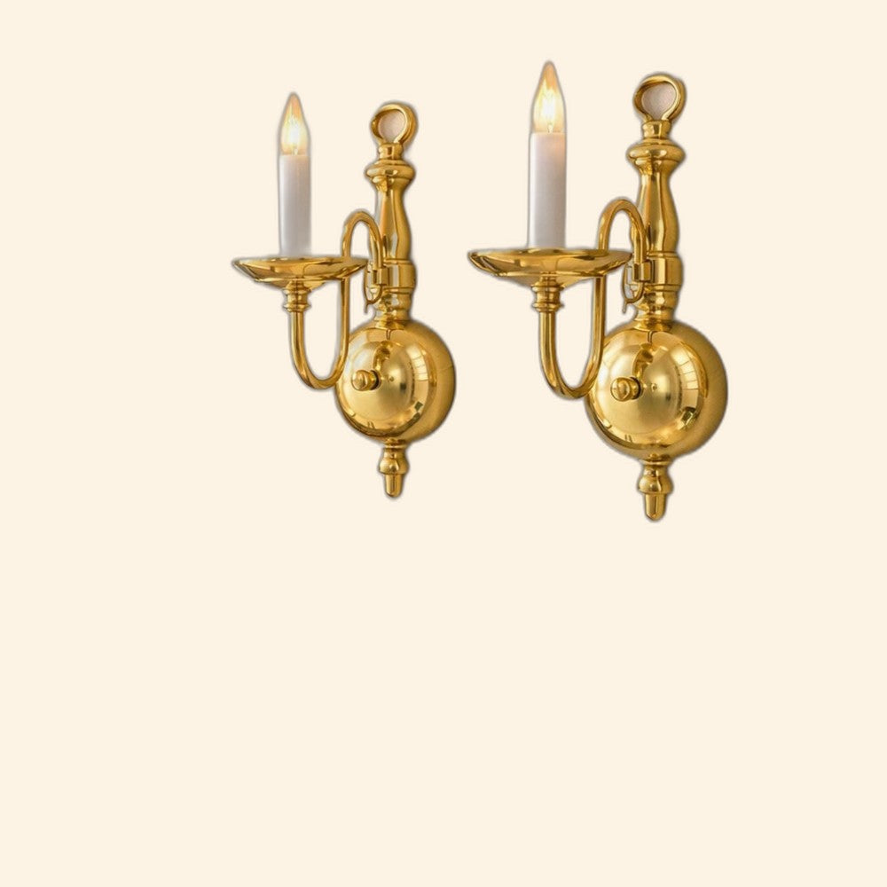 Vintage Brass Candle Sconces (Pair)