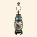 Turquoise Chinoiserie Ceramic Table Lamp