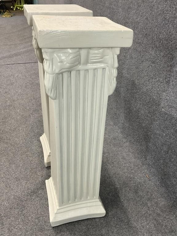 Antique pair of Column Pillar Pedestals in the Grecian Roman Neoclassical Style
