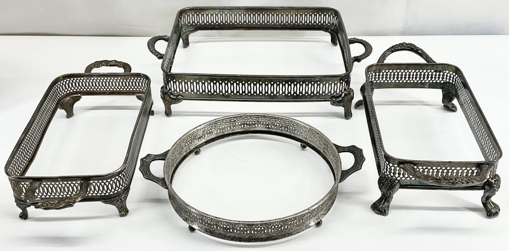 Antique Silverplate Serving Dishes Set