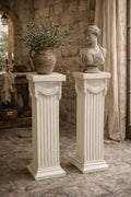 Antique pair of Column Pillar Pedestals in the Grecian Roman Neoclassical Style