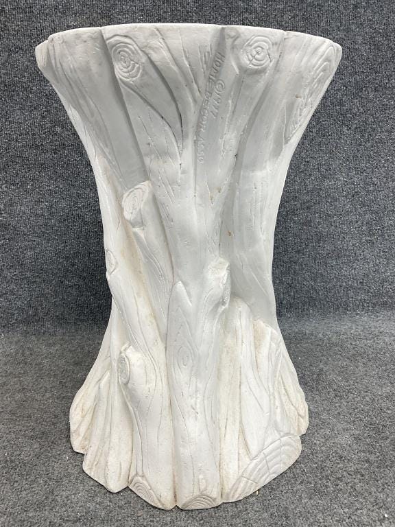 Vintage 1970s Organic Modern Plaster Tree Stump Side Table