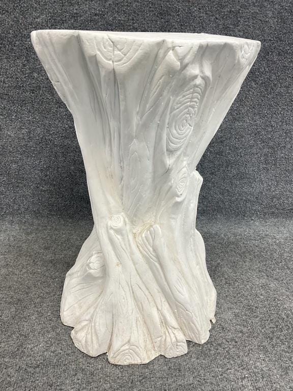 Vintage 1970s Organic Modern Plaster Tree Stump Side Table