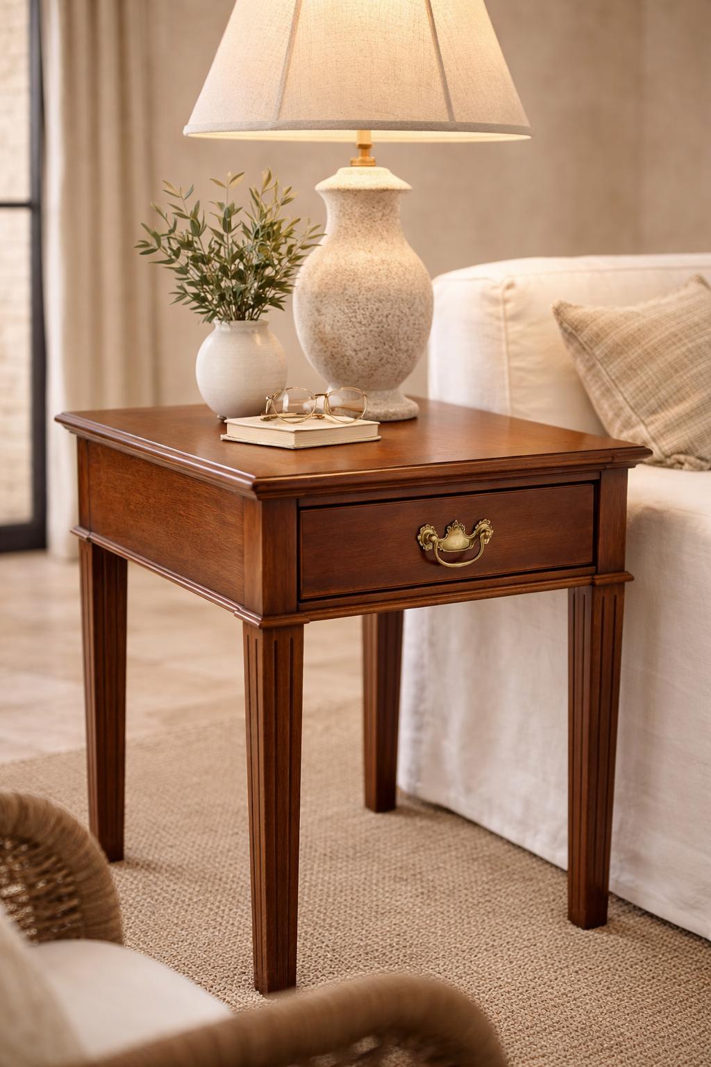 Vintage Hickory Mahogany Side Table – James River Collection