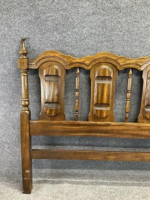 Vintage American Drew King Headboard | Solid Wood Colonial Bedroom Furniture