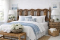 Vintage American Drew King Headboard | Solid Wood Colonial Bedroom Furniture