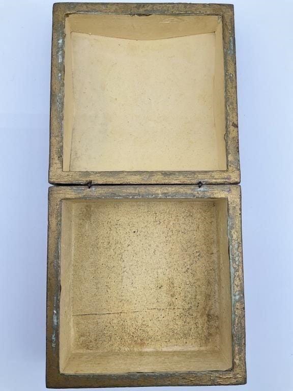 Vintage Florentine Giltwood Box, Hand-Painted Keepsake Jewelry Box