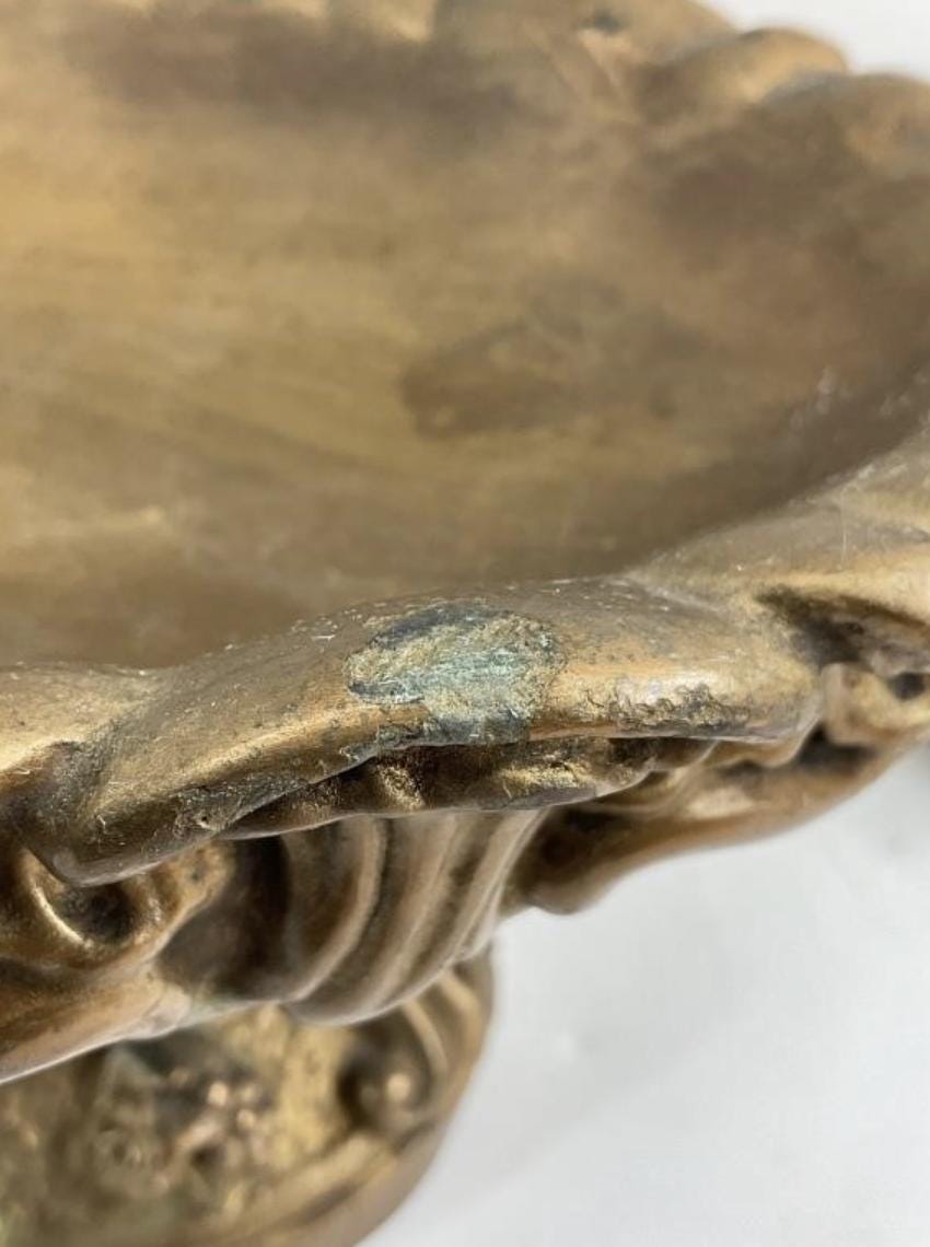 Antique Gilt Syroco Mantle Set – Rococo Bowl & Candle Holders