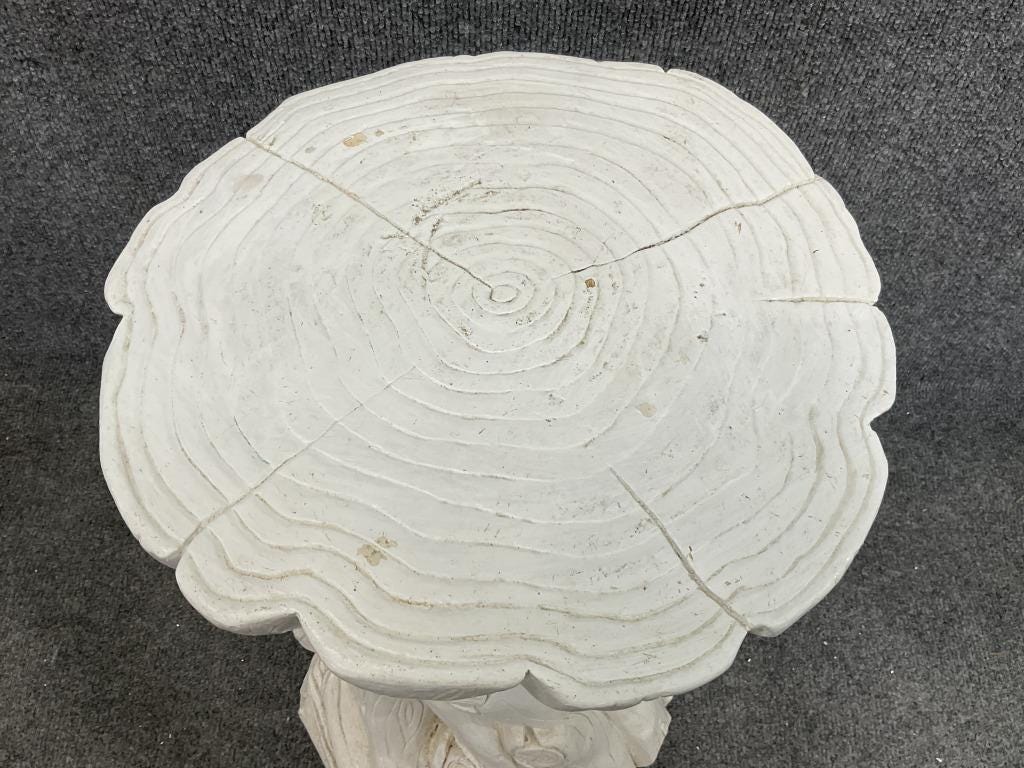 Vintage 1970s Organic Modern Plaster Tree Stump Side Table