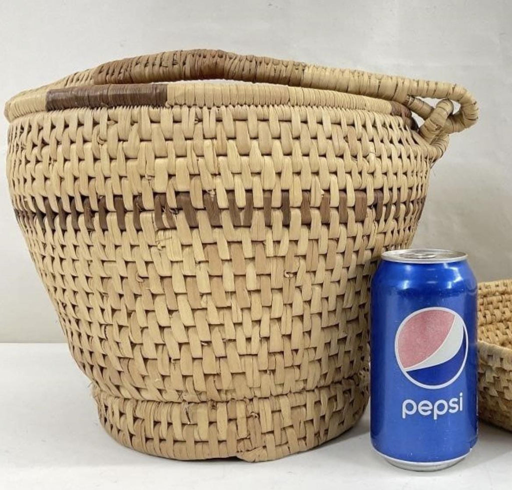 Vintage Southern Coiled Basket Bowl | Handwoven Folk Art Decor