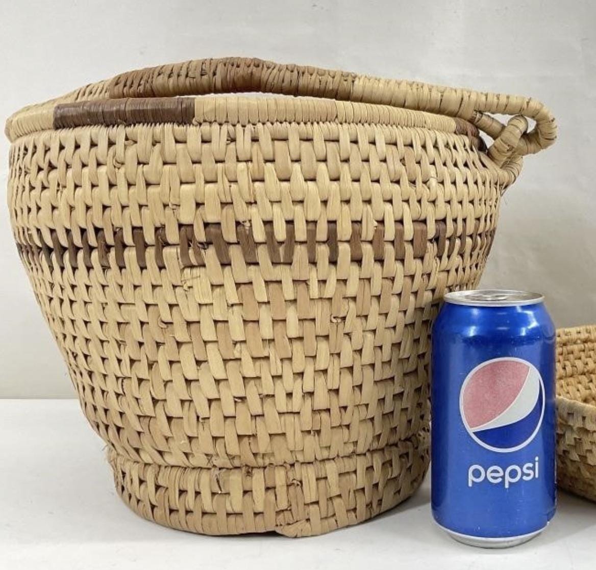 Vintage Southern Coiled Basket Bowl | Handwoven Folk Art Decor