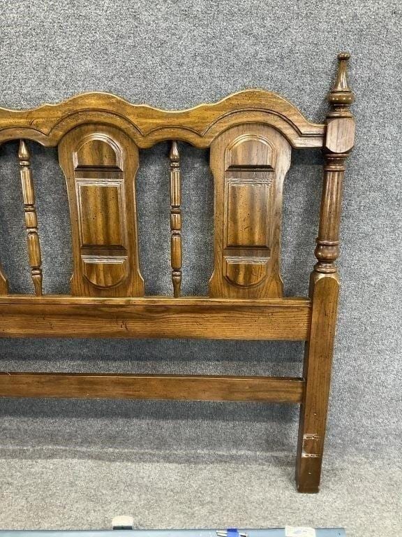 Vintage American Drew King Headboard | Solid Wood Colonial Bedroom Furniture