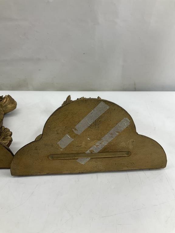 Victorian Giltwood Wall Bracket Shelves, Antique Acanthus Corbels, Pair