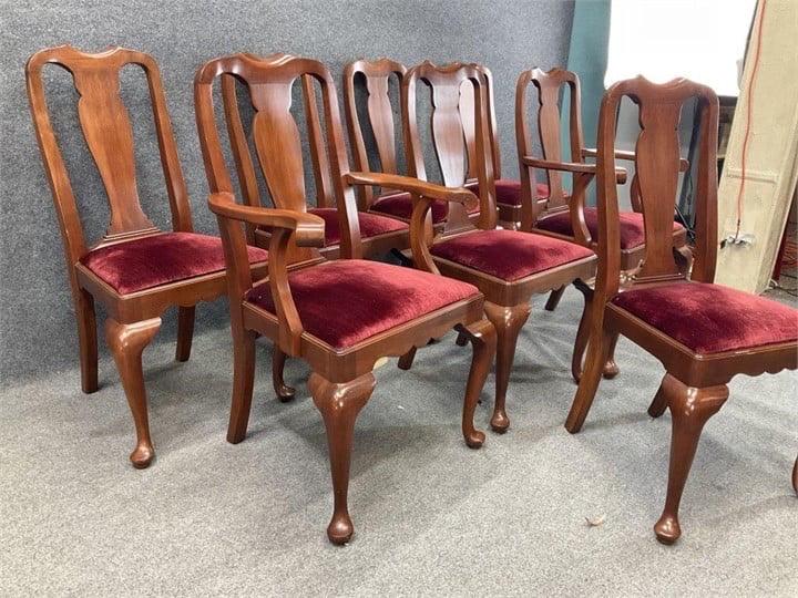 Vintage Henkle Harris Dining Set w/ Table, 8 Chairs, Sideboard and 3 Leaves