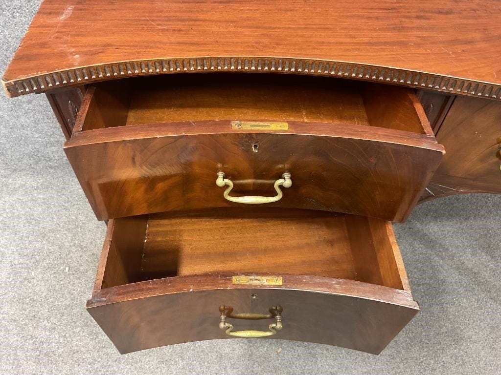 Antique Mahogany Hepplewhite Sideboard – Taper Leg Server, Gallery Back Buffet Console