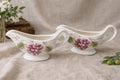 Vintage Italian Ceramic Gravy Boats – Grape Motif, Majolica Style (Pair)