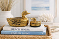 Vintage Black & Gold Duck Trinket Boxes – 1980s Vanity Decor, Set of 2