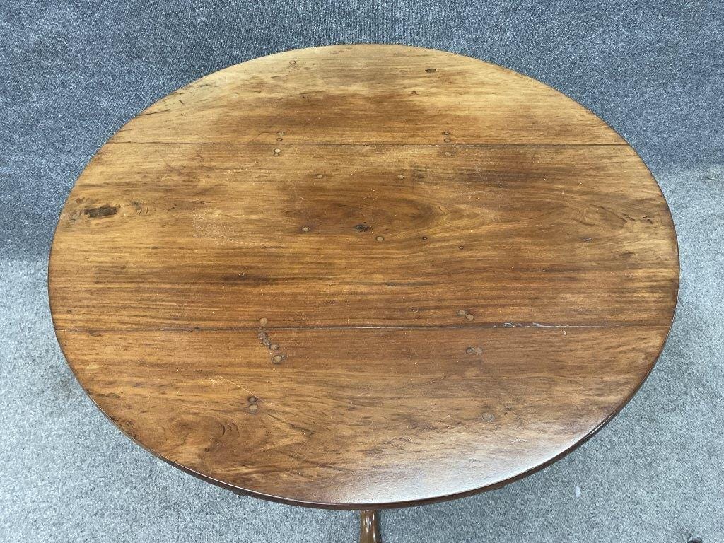 Antique Tilt-Top Pedestal Tea Table | Colonial Revival Tripod Base Accent Table