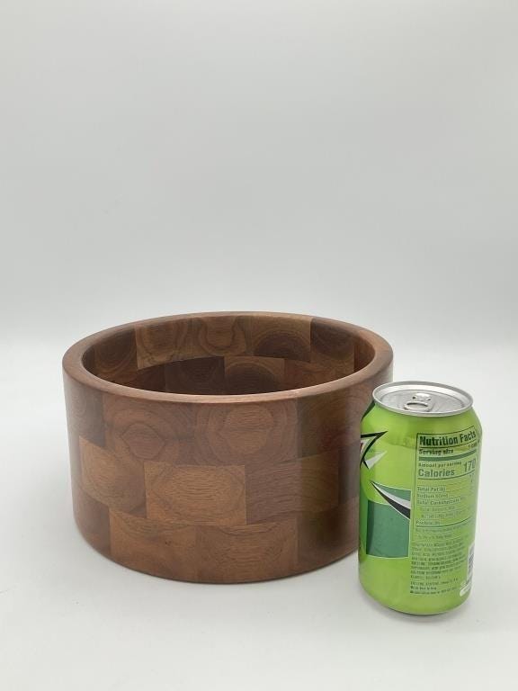 Vintage Handcrafted Walnut Wood Bowl | Mid Century Modern Decorative Centerpiece