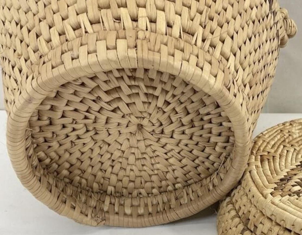 Vintage Southern Coiled Basket Bowl | Handwoven Folk Art Decor