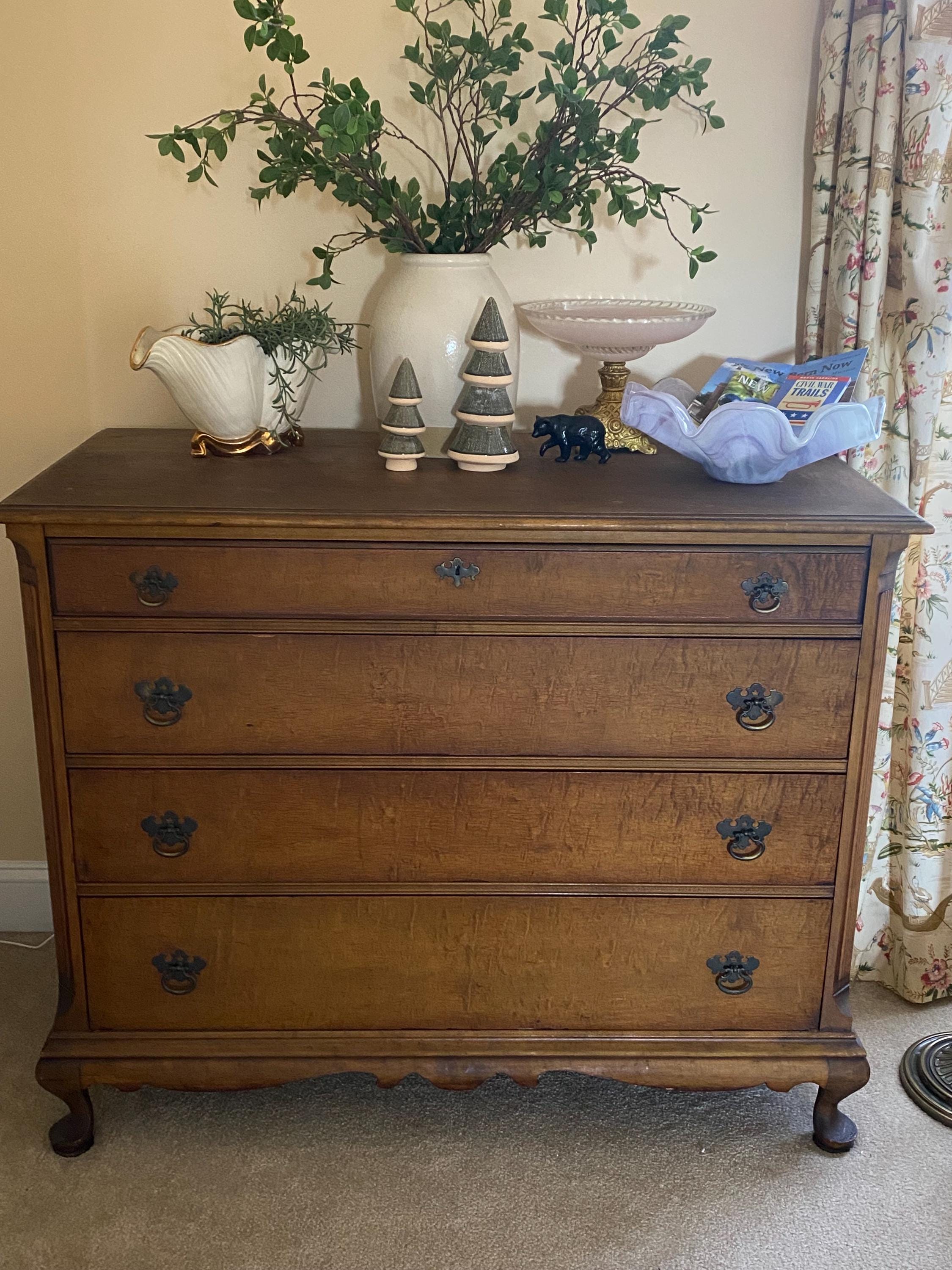 Vintage Queen Anne Dresser, West Michigan Furniture Company Chest, Solid Wood Drawers