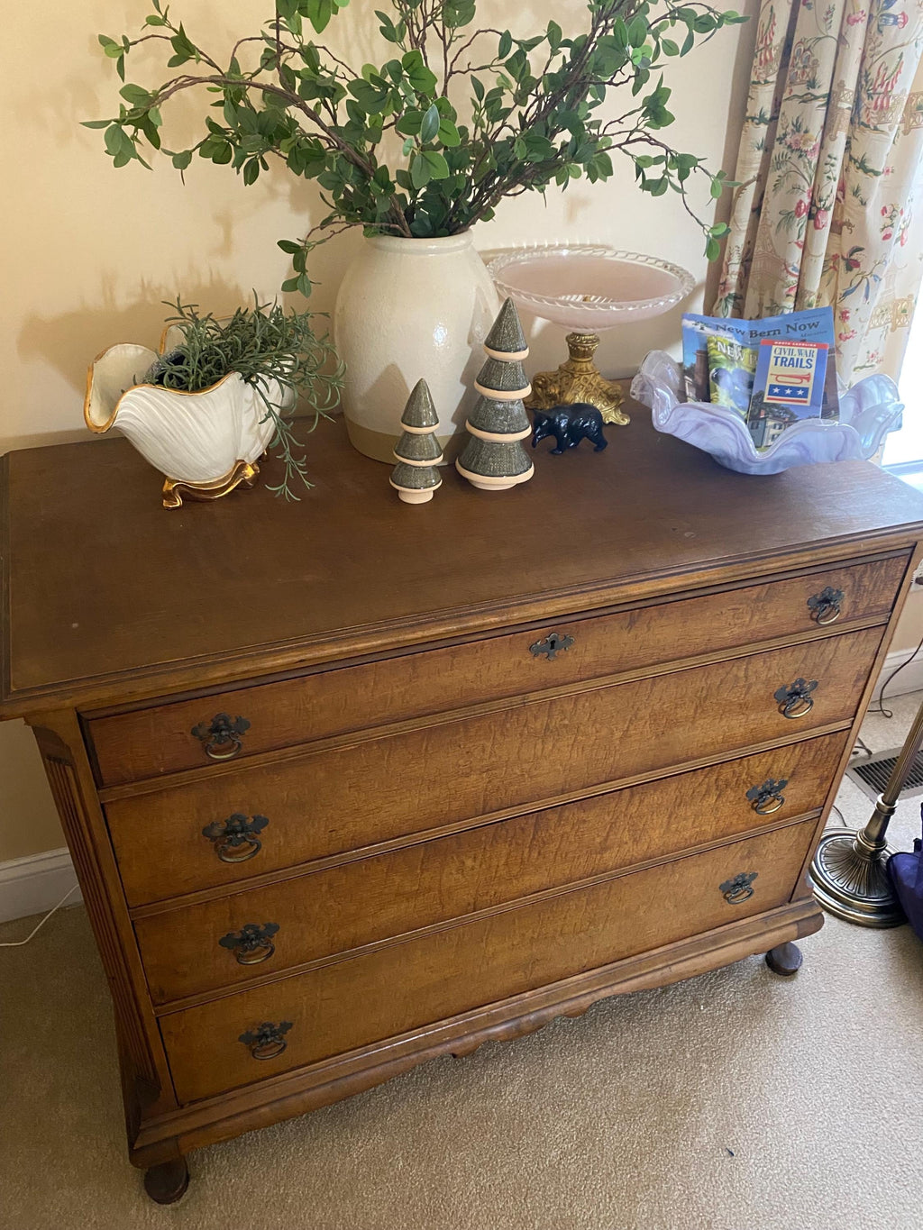 Vintage Queen Anne Dresser, West Michigan Furniture Company Chest, Solid Wood Drawers