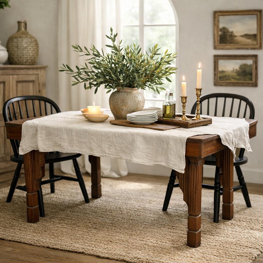 Antique Oak Jacobean Revival Dining Table | Carved English Farmhouse Kitchen Island