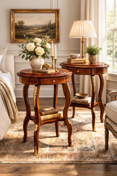 Antique French Louis XV Ormolu Side Tables – Gilt Bronze Salon Accent Pair