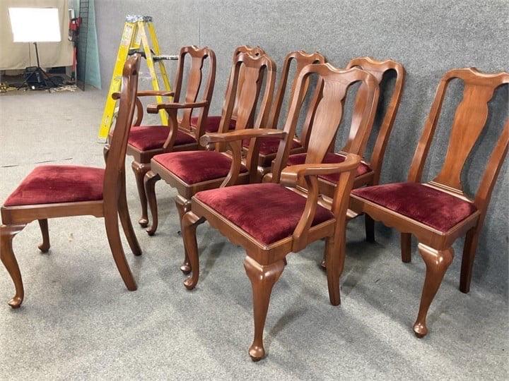 Vintage Henkle Harris Dining Set w/ Table, 8 Chairs, Sideboard and 3 Leaves