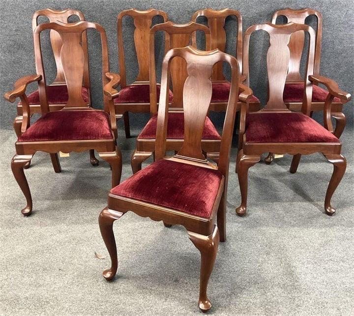 Vintage Henkle Harris Dining Set w/ Table, 8 Chairs, Sideboard and 3 Leaves