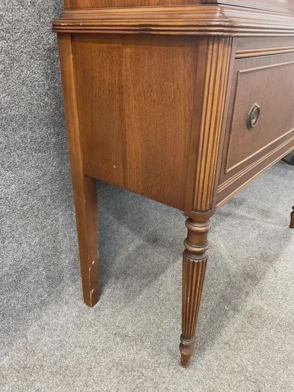 Antique Mahogany China Cabinet: Chippendale Revival Display Case, Circa 1920