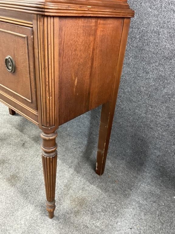 Antique Mahogany China Cabinet: Chippendale Revival Display Case, Circa 1920