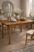 Vintage Maple Dining Table with Two Leaves – Traditional Farmhouse Kitchen Table – Small Expandable Dinette