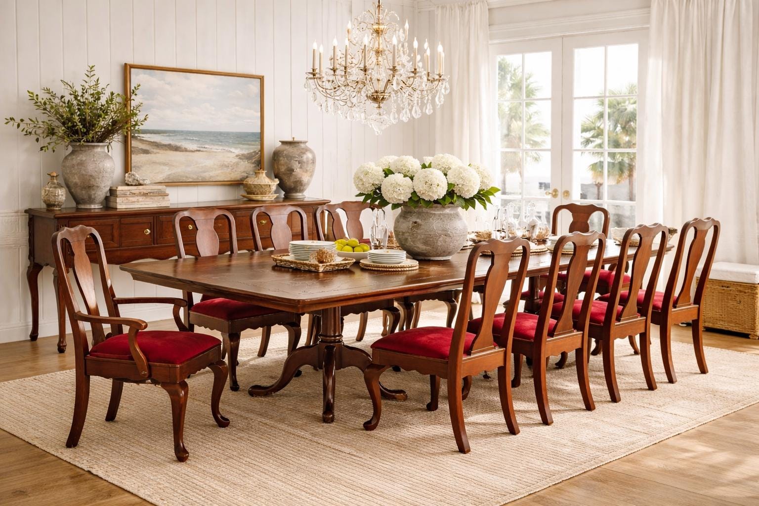 Henkel Harris Sideboard | Queen Anne Legs, Scalloped Apron Console Table