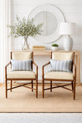 Pair of Hickory Chair Faux Bamboo Campaign Armchairs with Nailhead Trim