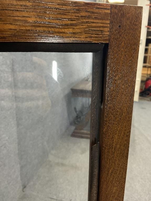Antique Quarter Sawn Oak Bookcase Cabinet c.1905 Arts & Crafts Glass Display Cabinet Mission Oak Library Cabinet with Glass Sides
