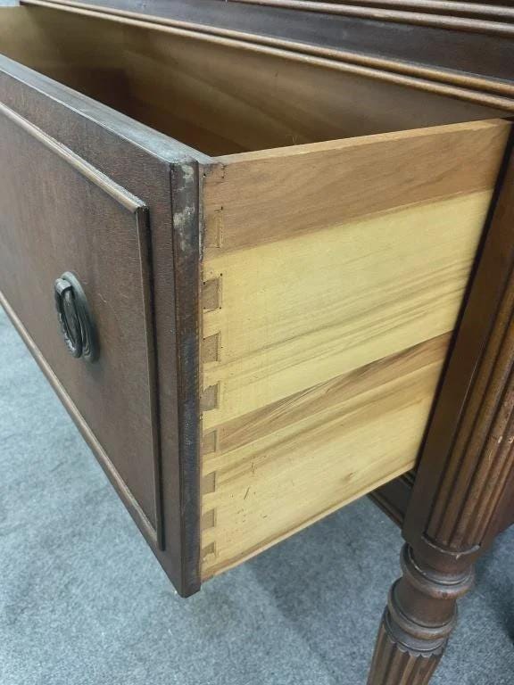 Antique Mahogany China Cabinet: Chippendale Revival Display Case, Circa 1920