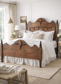 Antique Walnut Full Size Bed, Victorian Eastlake Bed Frame, Carved Wood Bed with Rails, 19th Century Bedroom Furniture, Vintage Walnut Bed