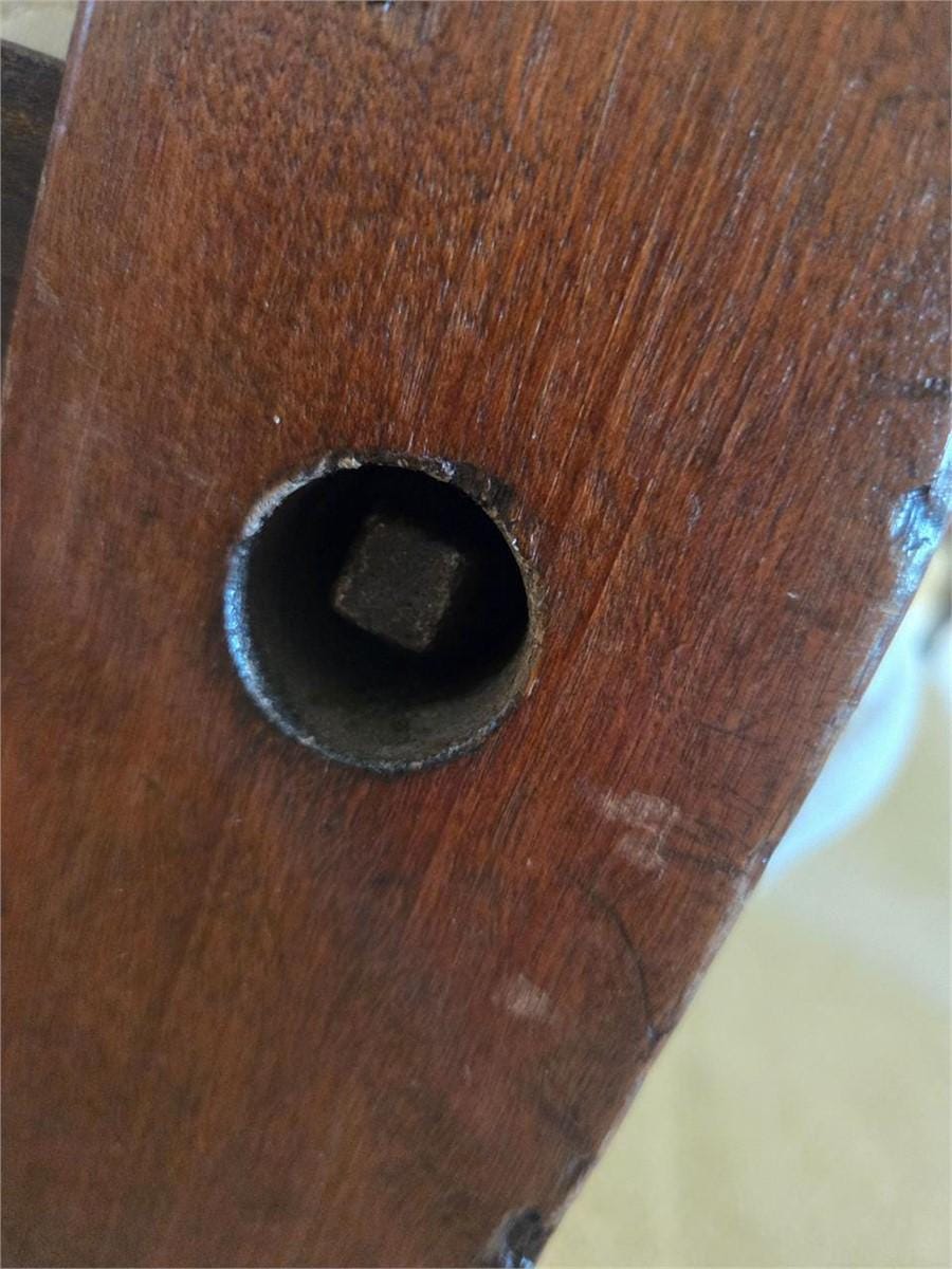 Antique Barley Twist Bed Frame Circa 1870s | Solid Wood Full Size Bed with Original Iron Hardware | Victorian English Bobbin Bed