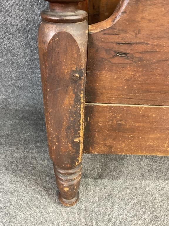 Antique Walnut Full Size Bed, Victorian Eastlake Bed Frame, Carved Wood Bed with Rails, 19th Century Bedroom Furniture, Vintage Walnut Bed