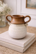 Vintage Studio Pottery Vase, Double Handle Ceramic Vessel, Rustic Neutral Pottery, Wabi Sabi Home Decor, Handmade Stoneware Vase