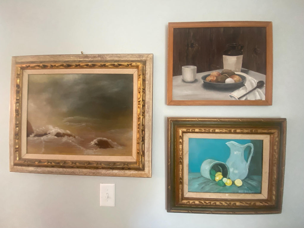 Signed A.W. Klein Still Life Oil Painting, Farmhouse Kitchen Art, Framed