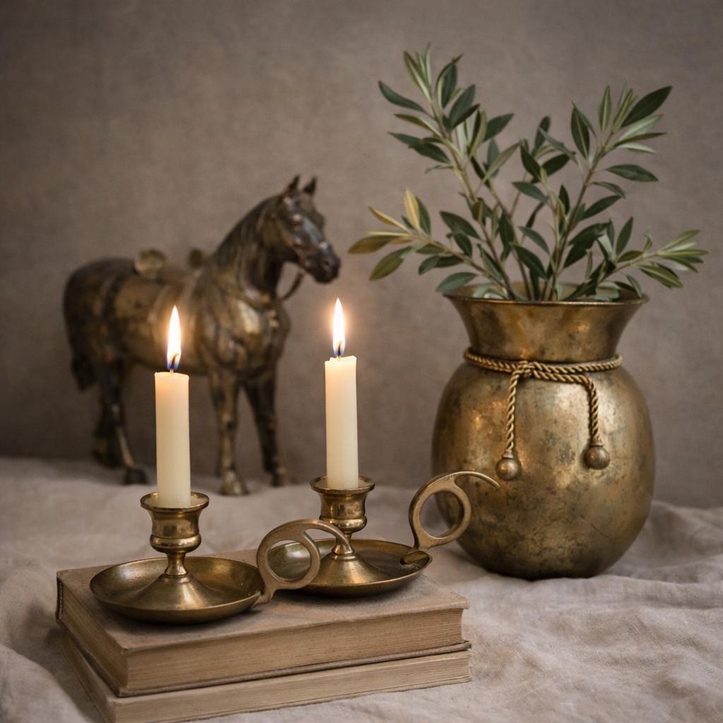 Vintage Brass Candlesticks Pair Mid Century Taper Candle Holders Classic Gold Candlesticks Estate Found Farmhouse Decor