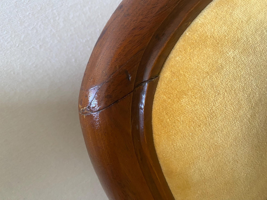 Victorian Tufted Chaise Longue | Hand-Carved Frame, Original Velvet, c. 1870 | Needs Reupholstery