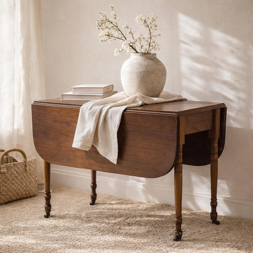 Antique 19th Century Drop-Leaf Coffee Table – Federal Style Mahogany Pembroke Table – Sourced from Bath, NC