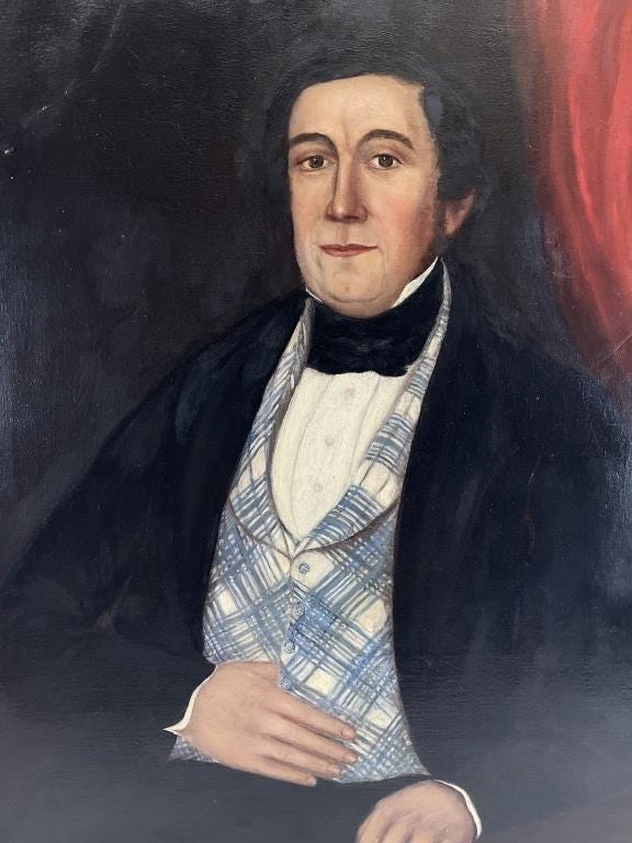 Large Victorian Portrait, School of John Seymour Lucas, Tartan Waistcoat, 19th Century Oil Painting, Arthur Stewart London Provenance
